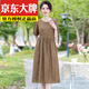 Yunth Temperament Ice Seide Leinenkleid 2025 NEUER SOMMER STYLE MENTER MENTER M MOMTIBLICH MODEBLEM MODELE SELEVED Taille mit mittlerer Länge Überknee-Frauenrock 679 Lila XL empfohlen 90-115jin [Jin gleich 0,5 kg]