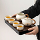 Tangfeng Ru Kiln Kung Fu tea set complete set for home office reception and tea making special ceramic teapot teacup teatray small set Four Autumn Tea Tray + Jiangya Xishi Pot + 4 male cups