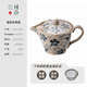 Tonghe Japan imported indigo dyed camellia teapot Japanese retro small fresh ceramic filter teapot afternoon tea tea set indigo dyed camellia teapot with tea filter 330ml