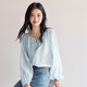 
Eifli (eifini) Eifli printed loose collar shirt for women 2025 summer new commuter versatile casual top for women Blue M 110-120Jin [Jin equals 0.5 kg]