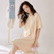 PALANDO Pure Cotton Damen-Pyjamas mit Brustpolster weicher hautfreundlicher Kurzärmel-Nachthemd im Sommer Cool Home Mode Pyjamas außerhalb Pa-Yx-Women-X12529 M