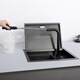 
Kezhitu hidden sink thickened stainless steel wash basin bar Taichung Island buffer flip sink with cup washer pool HT4839A1 set (480*390) buffer cover