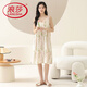 LangSha (LangSha) nightgown with breast pad for women 2025 new summer thin sweet loose dress Yunduo Cotton can be worn outside home clothes C6624G [with breast pad suspender nightgown] L Recommended 100-120Jin [Jin equals 0.5 kg]
