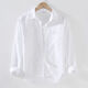 
ZoScheter men's linen long-sleeved shirt linen men's Japanese casual loose cotton linen shirt spring and summer outfit DN-9027 gray XL