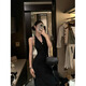T Apocalypse Century Design Rückenless reguläres Rockkleid Frauen Sommer Royal Schwester Stil Schlanker Kleid Langer Rock Schwarzes Temperament A-Line-Rock Kleid alle Größe