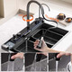 Kashati Whale Flying Rain Waterfall Waterfall 304 en acier inoxydable multifonction grande lavage de lave-vaisse