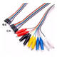 Dengshitang 10PIN color Dupont wire with crocodile clip experimental lead test wire 20CM/30CM/50CM male/female connecting line breadboard microcontroller wiring experimental test wire DuPont female to crocodile clip wire-20CM