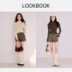 Xiangying coffee color a-line woolen shorts for women 2025 winter new style with wool retro high-waisted houndstooth wide-leg pants coffee color S 155/80A/85-95Jin Jin equals 0.5 kg
