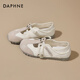 
Daphne retro genius training shoes for women 2025 summer new fashion casual white shoes flat sole breathable shallow mouth versatile women's shoes beige 37