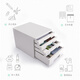 File de fichier de bureau Type de tiroir Classification et boîte de tri Boîte de rangement Armoire de rangement en plastique Armoire de rangement en plastique 9794 noir avec calque de verrouillage-4 [avec autocollant d'index]