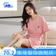 
Jianman pure cotton pajamas for women in summer short-sleeved two-piece set cartoon sweet summer thin cute outdoor wear clothes orange A9856 shorts M [80-100Jin [Jin equals 0.5 kg]]