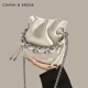 
CinvaiKrose small c/k bag women's 2025 new fashion chain bucket bag genuine leather handheld crossbody bag white White