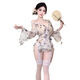 Sexy Schmetterling gedruckte Perspektive Schnüre-up Deep V-Pallet Kimono Pyjamas 6227 Antike gedruckte Robe, alle Größe