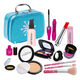 Kinder simuliertes Kosmetikspielzeug Mädchen verkleiden und spielen Haus Prinzessin Make-up Handheld Ledertasche Geschenkset Rose Ledertasche 13-teilige Set + Gold Stamping Geschenkbox