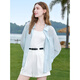 
Baitu betu women's clothing 2025 summer new shirt texture micro texture striped shirt thin coat for women 2507T31 light blue M