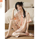 Pyjamas modal pour les femmes en été 2025 Nouveau costume de style chinois à manches courtes Nouveau pantalon cuit chinois style mince pour l'usure décontractée y9902 m (recommandée 75-95jin [Jin est égal à 0,5 kg]))