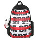 Schoolbag weibliche Studentin Nischen Design Sense Einfacher vielseitiger Brief Trendy Backpack weibliche High School Internet Promi Rucksack NN-6151# Schwarze rote Single-Tasche
