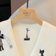 Sibaishe V-neck stacked knitted vest for women 2026 spring new fashion cartoon pattern embroidered vest