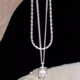Fat Donglai's same style pearl pendant, one Uncle Li's original silver pod necklace, versatile and elegant s925 silver necklace, silver pod necklace