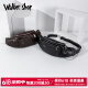 Walker Shop男士胸包真皮男腰包2025年新款休闲单肩斜挎包多功能大容量手机包 黑色