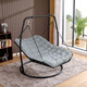 Silla mecedora Clcey reclinable doble hamaca colgando canasta de colgadura tejida de ratán balcón colgante colgante al aire libre Balcón de metal para adultos cama mecedora pequeña hamaca morada-roja 13821