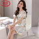 LangSha nightgown for women in summer thin half-sleeved ice real silk sexy summer loose large size pajamas home clothes 9923 L 165