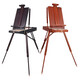 Huluo Luo wooden oil painting box portable outdoor sketch aluminum alloy trolley men's painting box oil easel art student special aluminum alloy painting box [log wood color]_ color palette + strap