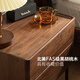 Genji Wood Language Black Walnut Bedside Table Simple Modern Bedside Table Home Bedroom Industrial Style Storage Drawer Cabinet 0.49m