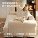 Lin's Home Cream Style Fabric Sofa Living Room 2025 New Puff Sofa Cat Scratch Cloth Furniture Small Apartment Sofa TBS175 2.68 meters | Roaming Gray 12 Anti-bacterial Cat Scratch Cloth
