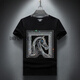 
DKPQ Vasaqi Summer New Hot Diamond Short Sleeve T-shirt Men's Slim and Evergrande Social Guy Round Neck Large Size Half Sleeve Top 1048 Black S (suitable for 90-110Jin [Jin equals 0.5 kg])