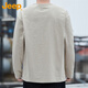 Jeep (JEEP) long-sleeved T-shirt men's autumn and winter solid color casual loose bottoming shirt trendy tops men's apricot XL