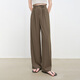 Self-exquisite small drooping micro-scisor casual pants for women 2025 new wide-leg pants high waist slimming straight-leg pants trousers vegetarian brown S (size: 3)