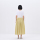 无印良品（MUJI）女式 强捻抽褶裙 长半身裙女夏季款裙子25年新品女装纯棉BE1VCC5S 黄色 M (160/66A)