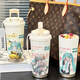 Zhewei Hatsune Miku thermal insulation straw water cup for women with large capacity high-value wear cup stainless steel cold-proof double drink coffee cup BXAB1391 Hatsune Miku stainless steel inner liner-520ML with lanyard