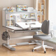 Pupil Memory Children's Learning Desk und Stuhl Set Multifunktionales Heben und Senkung des Heimschreises und Stuhl für Schüler. Craftsman Pro Gray-Boalwood High Bookshelf + Back Chasing Chair