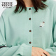 Teenie Weenie Bear Women's Wool Sweater 2025 Autumn New Simple Fashion Light Thin Round Neck Cardigan Mint S