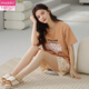 Modal Damen Kurzärärmelte Pyjamas Set Summer Pure Cotton Home Kleidung rein Baumwolle kann außerhalb des dünnen Sommer-Cartoon-Cartoon-Cartoons Y9854 M Empfohlen 75-95jin [Jin gleich 0,5 kg]