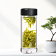 Qimingyuan Glass Tasse Doppelschichtbecher Tasse Tasse Deckel mit Schriftzüßbox Tee Tasse Wassert Cup Bod Borosilicate Business Tea Tasse QMY-6626A Schwarz mit Filter 230 ml 1 Stück