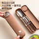 Chinese style student portable tableware chopsticks spoon set 316 stainless steel one person tableware box set tableware three-piece set 316 bear spoon + wooden chopsticks + bear box