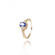 Fat Donglai's same style tanzanite ring for women s925 silver niche design ring bare stone self-discipline 02#s925 silver tanzanite ring