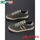 
Katile Crocodile 2025 breathable men's canvas shoes versatile trendy lace-up shoes summer low top flat men's shoes soft sole casual shoes [same style in the mall] brick red 24147M 42