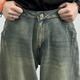LUCAO ADEI 2025 summer new American fashion brand retro jeans loose cut blue men and women K1048 blue 28