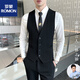Romon ROMON suit vest suit men's groom best man wedding dress vest suit vest shirt trousers three-piece suit a2011 black gray vest M 85-106Jin[Jin equals 0.5 kg]