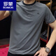 ROMON 2025 summer new product round neck striped short-sleeved men's T-shirt casual half-sleeved slim bottoming shirt sports t-shirt trend 9901 black M recommended 90-115Jin Jin equals 0.5 kg
