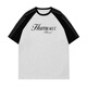 Dingfengbaoluo American T-shirt Men's Men's Summer Loose Contrast Couleur Couleur décontractée Hl74 White Grey M