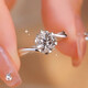 Pt950 Platinum Moissanite Ring Women's Fashion One Carat Diamond Ring Wedding Diamond Proposal Ring for Girlfriend and Wife Love Diamond Ring 50 Points - Light Luxury Style The default live mouth can be adjusted in size