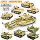 Kaizhi 84122 full set of 8 models 8-in-1 military armored minesweeper tank and combat vehicle assembly small particle assembly building blocks 6630 universe armored vehicle [single box price full