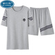 Palanto Plus Fat Plus taille pyjamas masculin Summer Summer Short Shorts à manches courtes pour les vêtements de maison d'âge moyen et les jeunes peut être respirant à l'extérieur de 9928 # l [recommandé 100-120jin [Jin est égal à 0,5 kg]] toute taille