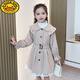 G.Duckkids Girls 'Jacke Spring- und Herbststil Britisch-Stil-Kinderkleidung für Kinder mit mittlerer und Winter 2024 mittelgroßer Kinderwindbreaker J8885 Khaki Jacke 110 Empfohlen für 4-5 Jahre Empfohlenes Gewicht 25-32 Jin [Jin gleich 0,5 kg]