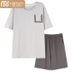 Pajamas modales para hombres para hombres de verano masculino cuatro temporadas universales de la mano de algodón de algodón de gran tamaño de manga corta de manga corta se puede usar afuera de ropa casera 9719 cortos de seda de algodón verde de algodón XL [130-150Jin [Jin iguala 0.5 kg]]